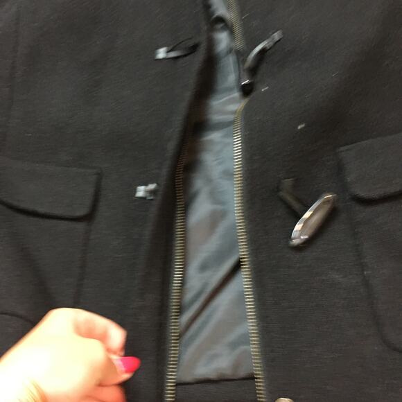 Talbots Petites Fabric made In Italy Black Toggle Peacoat Size 6P Wool Blend - Picture 8 of 10